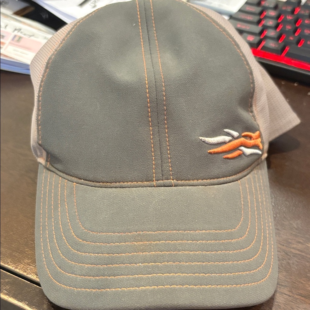 Gray and Orange Men's Cap